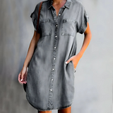 Flora | Sommerkleid mit Bauchweg-Effekt – Grau
