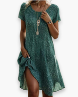 Damen Vintage Elegantes Kleid | Midi – Grün