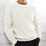 Bastian | Stylischer Pullover mit Rundhalsausschnitt für Herren – Weiß