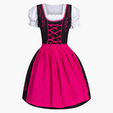 Traditionelles Dirndl mit Schürze für Damen - Oktoberfest 2025 – Rosa