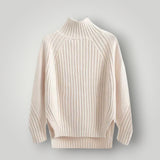 Damen Strickpullover | Moderner, lässiger Pullover mit Komfort – Weiß