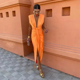 Carlotta - Elegantes und raffiniertes Kleid für Frauen – Orange