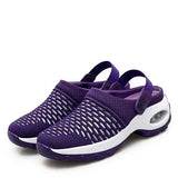 Henrike - Damen Slip-On Sneaker mit Mesh und Riemen – Lila