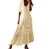 Daley - Bohemian-Kleid für Damen in Überlänge – Gelb