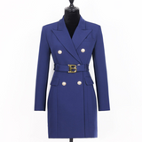 Stilvolles Einfarbiges Blazer-Kleid - Celeste – Dunkelblau