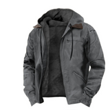 Herrenjacke mit Kapuzenform | Übergangsgeeignet – Grau