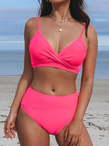 Leyla - Stilvoller hoch taillierter Bikini – Rosa