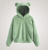 Tialyn - Plüsch-Hoodie mit Bärenohren – Grün
