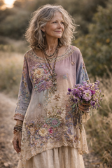 Ridika – Atmungsaktives Blumen Kleid Mit Rund Halsausschnitt – Mehrfarbig