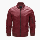 Herren Bomberjacke mit Reißverschluss und Ärmeltasche – Rot