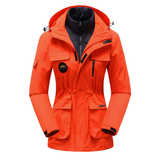 Damen Skijacke mit Kapuze | Sportliche Outdoor Winterjacke – Orange
