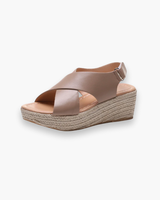 Damen Keil Sandalen | Kreuz Stile – Beige