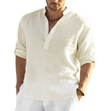 Andrew - Herren-Leinenhemd – Beige