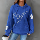 Damen Pullover | Kapuzenpullover mit Aufdruck – Blau