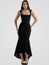 LUXE LACE MERMAID DRESS – Schwarz