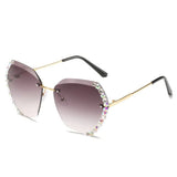 Damen Modisch Geometrisch Stil Sonnenbrille | Übergröße – Braun