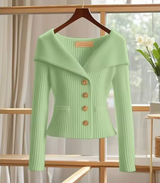 Haven – Gestrickte kurze Strickjacke – Grün