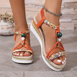 Tasia - Bequeme Sandalen Mit Keilabsatz – Orange