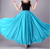 Ingrid - Langer Chiffonrock – Blau