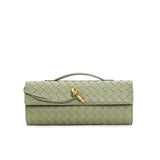 Geflochtene Damen Clutch aus Echtleder – Elegant & Vielseitig – Grün