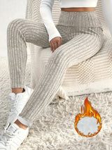 Dafina | Elegante Fleecegefütterte High-Waist Leggings – Gelbbraun