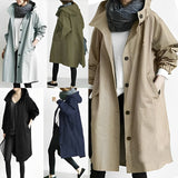 DuraCoat Winddichte Langjacke mit Kapuze – Schwarz