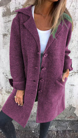 Isabella – lässige lange jacke mit umschlag – Lila