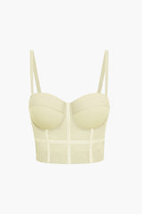 Ida | Figurbetontes Bustier-Top mit Bügel-Cups und transparenter Mesh-Struktur – Elfenbein