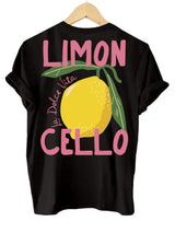 Limoncello Sommer T-Shirt mit Zitronenprint – Oversized Unisex – Schwarz