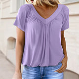 Lisbeth™ Schmeichelhaft Gefaltete Bluse – Lila