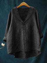 Annika | Oversized Leinen-Bluse – Schwarz