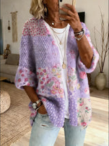Stevena – Pullover Mit Elegantem Blumenmuster – Purpur