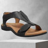 FunStep - Schnalle Leder flach Sandalen – Schwarz