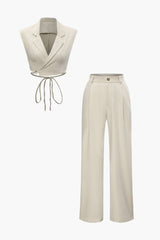 Mira | Elegantes Zweiteiler-Set mit Cropped-Top – Beige