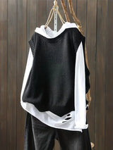 Mia – pullover mit rundhalsausschnitt – Schwarz
