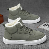 Winterschuhe Herren | High Cut mit Schnürung und Innenfutter – Grün