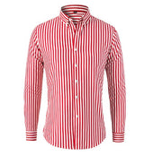 Levi | Entspanntes Passform Button-Down-Streifenhemd – Rot