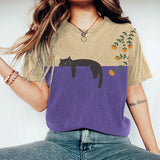 Vespera – Stylisches zweifarbiges T-Shirt – Lila