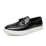 Jyules | Herren Casual Leder Business Slipper – Schwarz