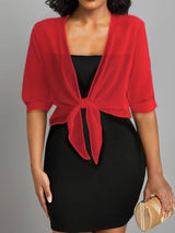 Skyla - Elegante Bluse mit offener Vorderseite für Damen – Rot
