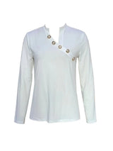Livia | Damen Moderner Elegant Bluse | Langarm – Weiß