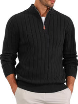 Yedidya - Lässiger Langarm Strick Pullover – Schwarz