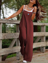 Elvyn – Vielseitiger Overall mit weitem Bein – Burgund