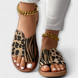 Sophia™ Schicke zweifarbige Pantoletten mit Leopardenmuster – Leopardenmuster