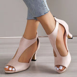 Hinterreißverschluss Fischarme Heelschuhe – Rosa