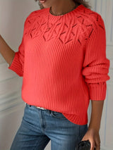 Nasia – Eleganter Langarmpullover – Rot