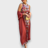 Selviane – Maxikleid mit Cardigan – Rot