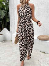 Lita – Neckholder-Jumpsuit mit Leopardenmuster – Leopard