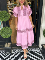 Hanna - Elegantes Boho-Kleid – Rosa