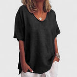 Lena | V-Ausschnitt-Shirt – Schwarz